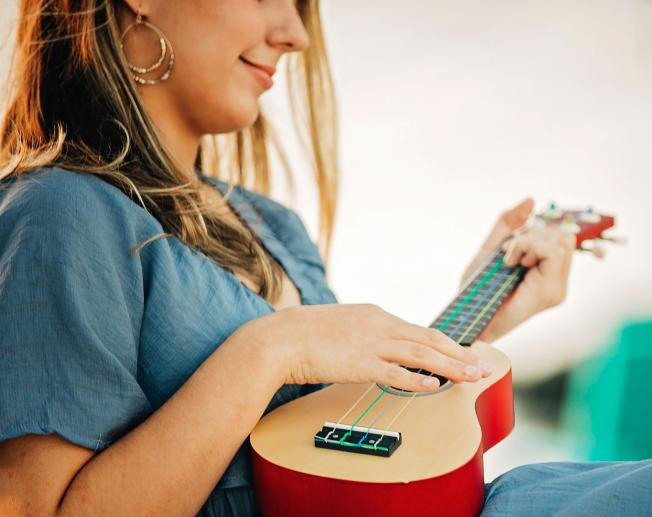 Mia and her ukulele